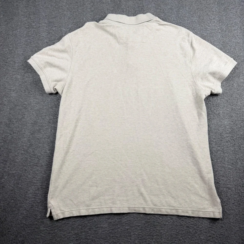 Banana Republic Mens XL‎ Polo Shirt Beige Heather Cotton Pique Elephant Short
